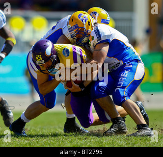 Les Vikings de Vienne battre les Giants de Graz dans un match éliminatoire EFL 38-22 le 6 juin 2010 à Hohe Warte stadium à Vienne, Autriche. Banque D'Images