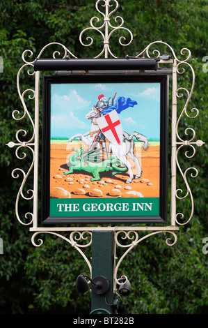 Le pub anglais, George Signe, Oxford, Royaume-Uni. Banque D'Images