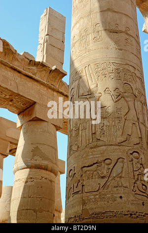 Salle hypostyle du Temple de Karnak Egypte Banque D'Images