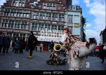 Les artistes de rue à Gand, Belgique Banque D'Images