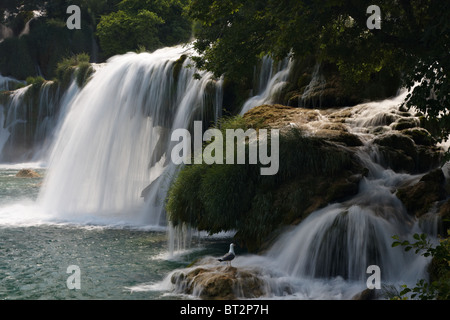 Le Parc National des chutes de Krka, lower falls sur la rivière Krka, Croatie Banque D'Images