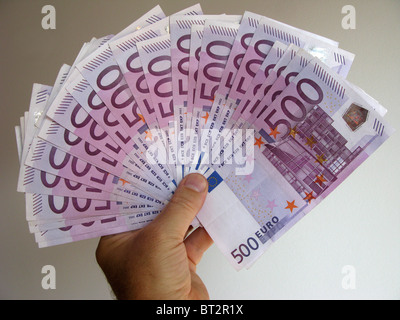 Les billets en euros 500 projets de notes Banque D'Images