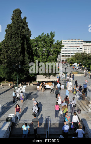 Place Syntagma et station de métro, Athènes, Grèce Banque D'Images