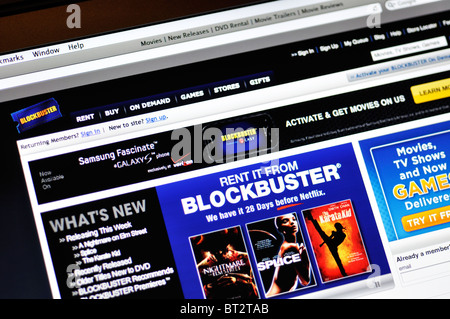 Site Web de Blockbuster - film en ligne de location de jeux vidéo et Banque D'Images