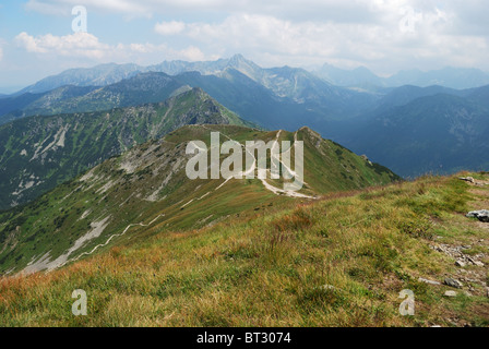 Vue depuis Kondracka Kopa sur les montagnes Tatra Banque D'Images