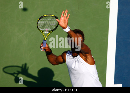 Gaël Monfils de France en action à l'US Open 2010 Banque D'Images