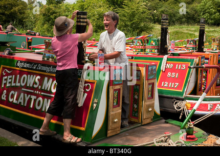 Narrowboats recueillir au cœur de l'UK canal system à Braunston pour le bateau étroit canal historique et Rallye. DAVID MANSELL Banque D'Images