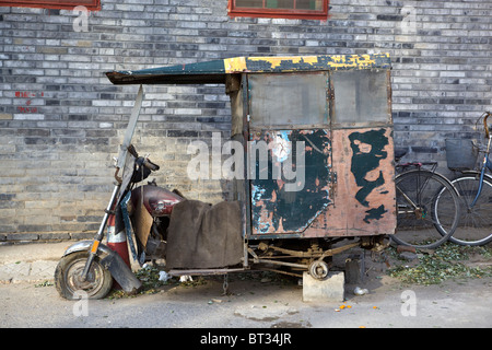 Moto Taxi Van abandonnés Chine Beijing Beijing Chine Banque D'Images