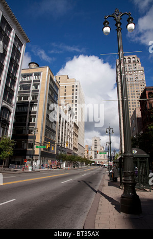 Woodward Avenue à Detroit Michigan nord Banque D'Images