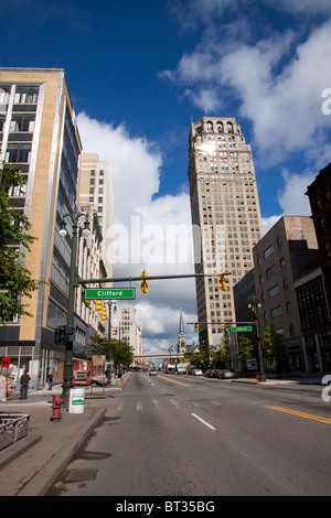 Woodward Avenue à Detroit Michigan USA du nord Banque D'Images