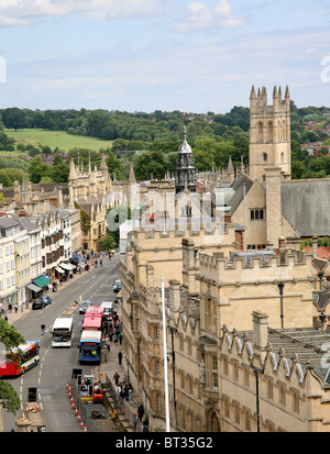 Oxford High Street à partir de ci-dessus Banque D'Images