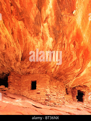 'Plafond' ruine flamboyante, d'anciennes ruines Anasazi à Cedar Mesa, Utah, USA Banque D'Images