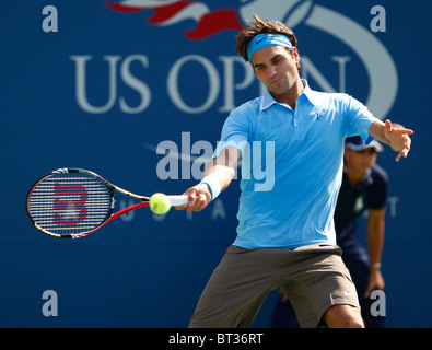 La Suisse de Roger Federer en action à l'US Open 2010 Banque D'Images