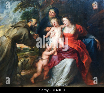 La Sainte Famille avec les saints François et Anne et l'enfant Saint Jean le Baptiste, probablement au début de années 1630, par Peter Paul Rubens Banque D'Images