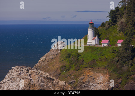 Tête HECETA, Oregon, USA - phare Heceta Head sur la côte de l'Oregon. Banque D'Images