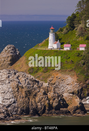 Tête HECETA, Oregon, USA - phare Heceta Head sur la côte de l'Oregon. Banque D'Images