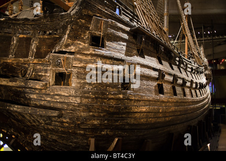 17ème siècle récupéré Vasa navire coulé à l'affiche au Musée Vasa à Stockholm Banque D'Images