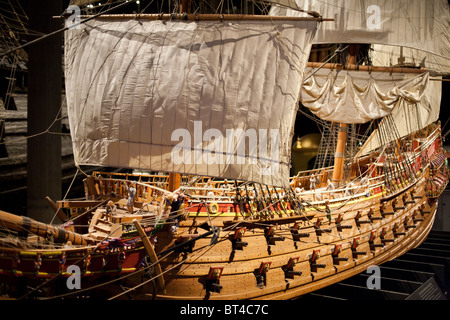 Récupération de navire Vasa irrécupérables du 17ème siècle à l'échelle 1:10 modèle sur l'affichage à l'Musée Vasa à Stockholm, Suède Banque D'Images