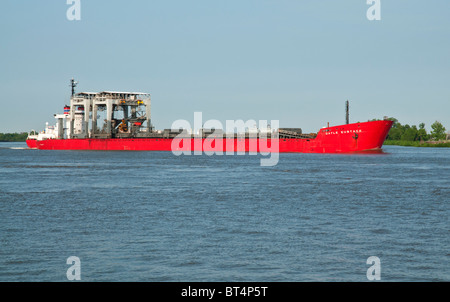 Louisiane, Nouvelle-Orléans, navire de l'océan sur la position de la rivière Mississippi River vers le bas à la mer Banque D'Images