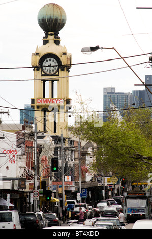 La tour de l'horloge Dimmey, Swan Street, Richmond, Victoria, Australie Banque D'Images