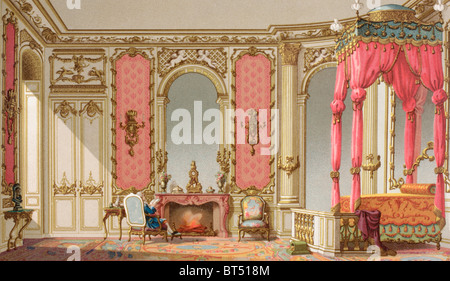 Une chambre conçue par Constant, l'architecte du roi, dans l'appartement de la duchesse d'Orléans dans le Palais-Royal. Banque D'Images