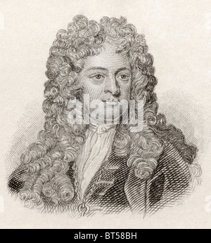 Sir John Vanbrugh, 1664 à 1726. L'architecte anglais, concepteur de Blenheim Palace et le château Howard, et le dramaturge. Banque D'Images