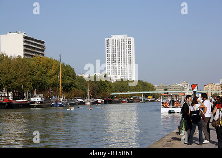 Paris, Bassin de la Villette Banque D'Images