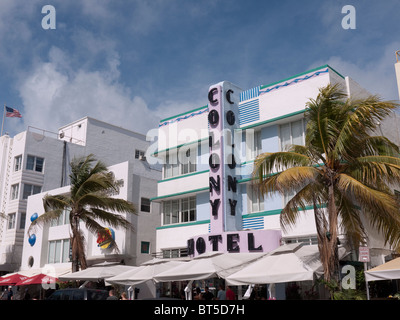 Hôtel art déco sur Ocean Drive à South Beach, Miami, Floride, USA Banque D'Images