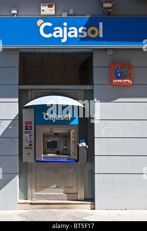 Banque Cajasol cash machine, Séville, Espagne Banque D'Images