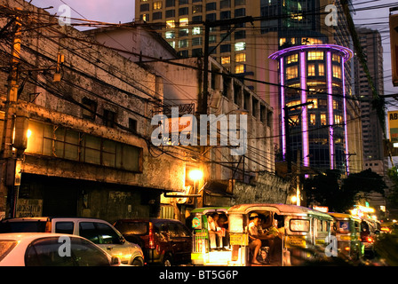 Philippines, Manille, Ermita, Hilton Hotel & vieux bâtiments, m. h. del Pilar street Banque D'Images