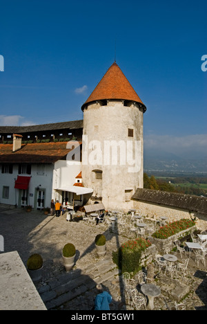 Tour de Château de Bled en Slovénie Banque D'Images