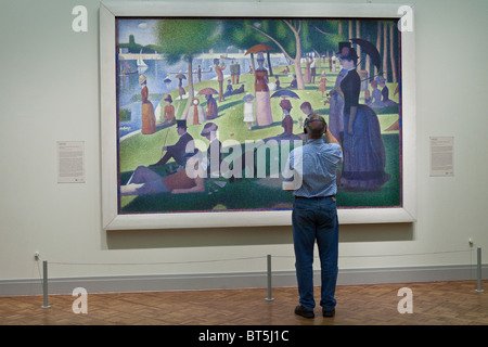 Un dimanche à la Grande Jatte de Georges Seurat à l'Art Institute de Chicago, Illinois, USA. Banque D'Images