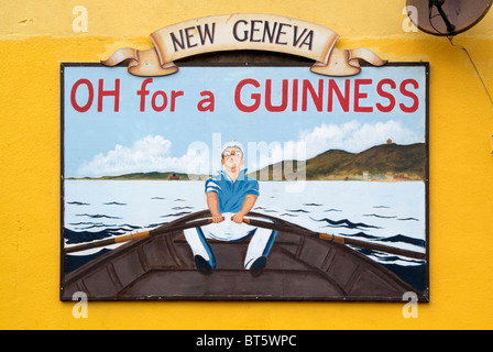 L'art de mur de l'affiche de la Guinness aviron nouvelle boisson alcoolisée stout Genève jaune boire de la bière Banque D'Images