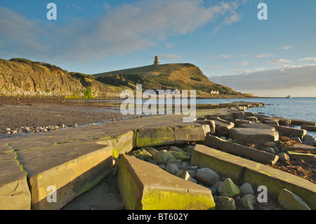 La baie de Kimmeridge Dorset en lumière du soir Banque D'Images