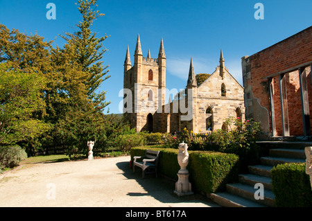 L'église, le Site historique de Port Arthur, Tasmanie, Australie Banque D'Images