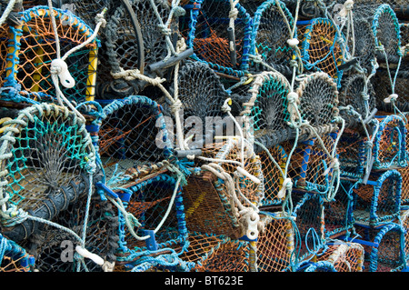 Lobster Pot résumé, fond, panier, noir, bleu, voile, bateaux, lumineux, brown, bouée, affaires, attraper, couleur, coloré, cordon, Banque D'Images