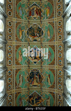 Cathédrale d'Ely toit plafond peint Église sainte trinité indivise diocèse principal Pays Angleterre Cambridgeshire County Eccles Banque D'Images