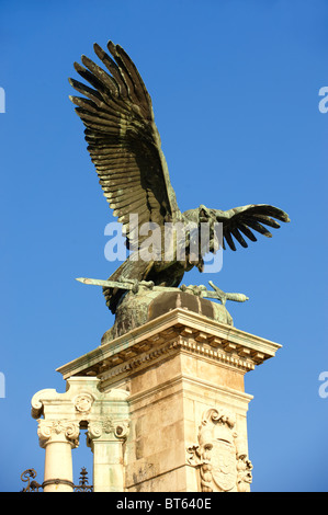 Statue austro hongrois, le château de Buda, à Budapest, Hongrie Banque D'Images