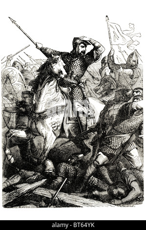 Bataille de Hastings, 14 octobre 1066 victoire décisive Conquête normande de l'Angleterre, se sont battus entre le Duc de l'armée William II de Normandie Banque D'Images