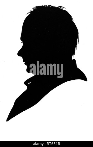 Silhouette buste profil Le Capitaine Robert Falcon Scott CVO 6 Juin 1868 - 29 mars 1912 officier de la Royal Navy explorer deux expéditions Banque D'Images