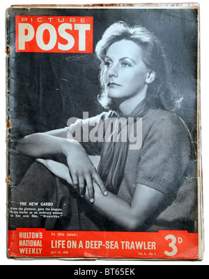 Greta Garbo ninotchka film star Photo Poster un magazine publié photojournalistique Royaume-uni 1938 1957. pioneerin Banque D'Images