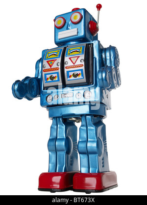 Blue Tin Toy Robot Banque D'Images