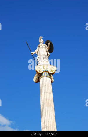 Statue d'Athéna (Minerve) (Athènes, Grèce) Banque D'Images