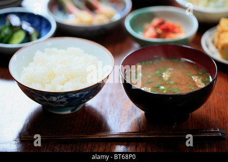 Riz et soupe miso- Banque D'Images