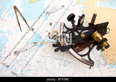 Instruments de navigation maritime Banque D'Images