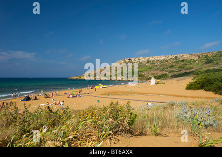 Ramla Bay sur l'île de Gozo, Malte Banque D'Images