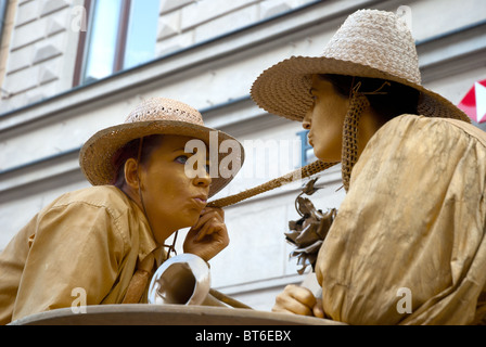 Street artiste mime sin Cracovie - Pologne Banque D'Images