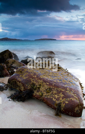 Un coucher de soleil à Reiff à au sud et l'ouest à travers Reiff Bay. Banque D'Images