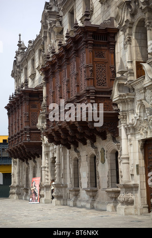 Palais des Archevêques Plaza de Armas Lima Pérou Banque D'Images