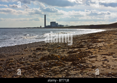 Lynemouth Power Station sur la côte nord-est de Northumberland. Banque D'Images